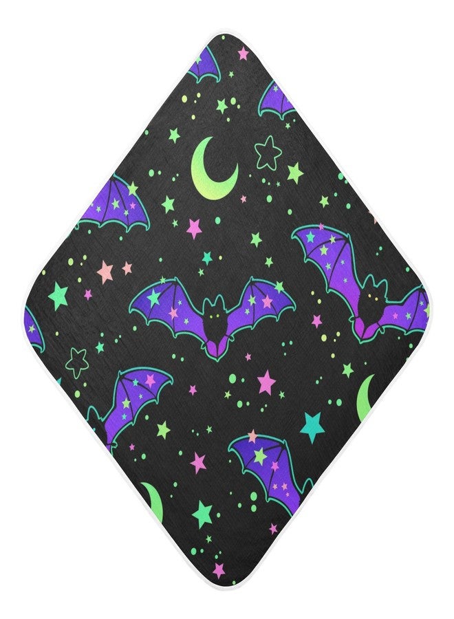 YETTASBIN منشفة أطفال YETTASBIN بتصميم خفاش الهالوين، منشفة استحمام قطنية فائقة النعومة والامتصاص بغطاء رأس للأطفال حديثي الولادة (بنين وبنات) والأطفال الصغار، هدية مثالية لقائمة هدايا المولود - 35 × 35 بوصة - Image 1